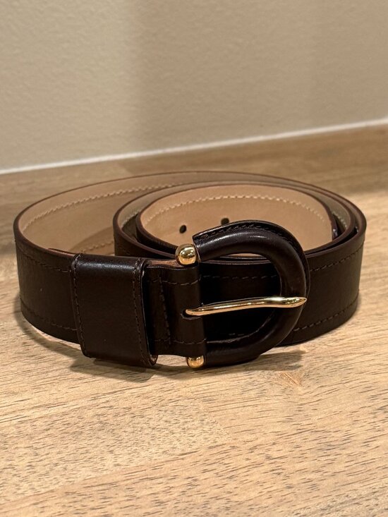 Banana Republic Accessories - Banana Republic Dark Brown Italian Leather Belt - Minimalist Buckle, Size Medium